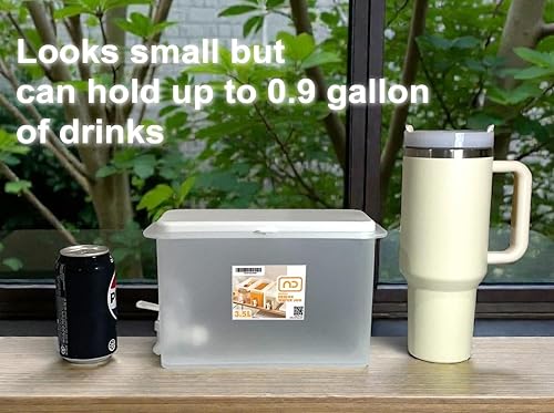 Vista 3 de NDBOX Slim Fridge Jug with Faucet for Water, Iced Tea, Fruit Juice, Softdrinks, Milk, Beverages Dispenser - Hot or Cold Drinks for Parties