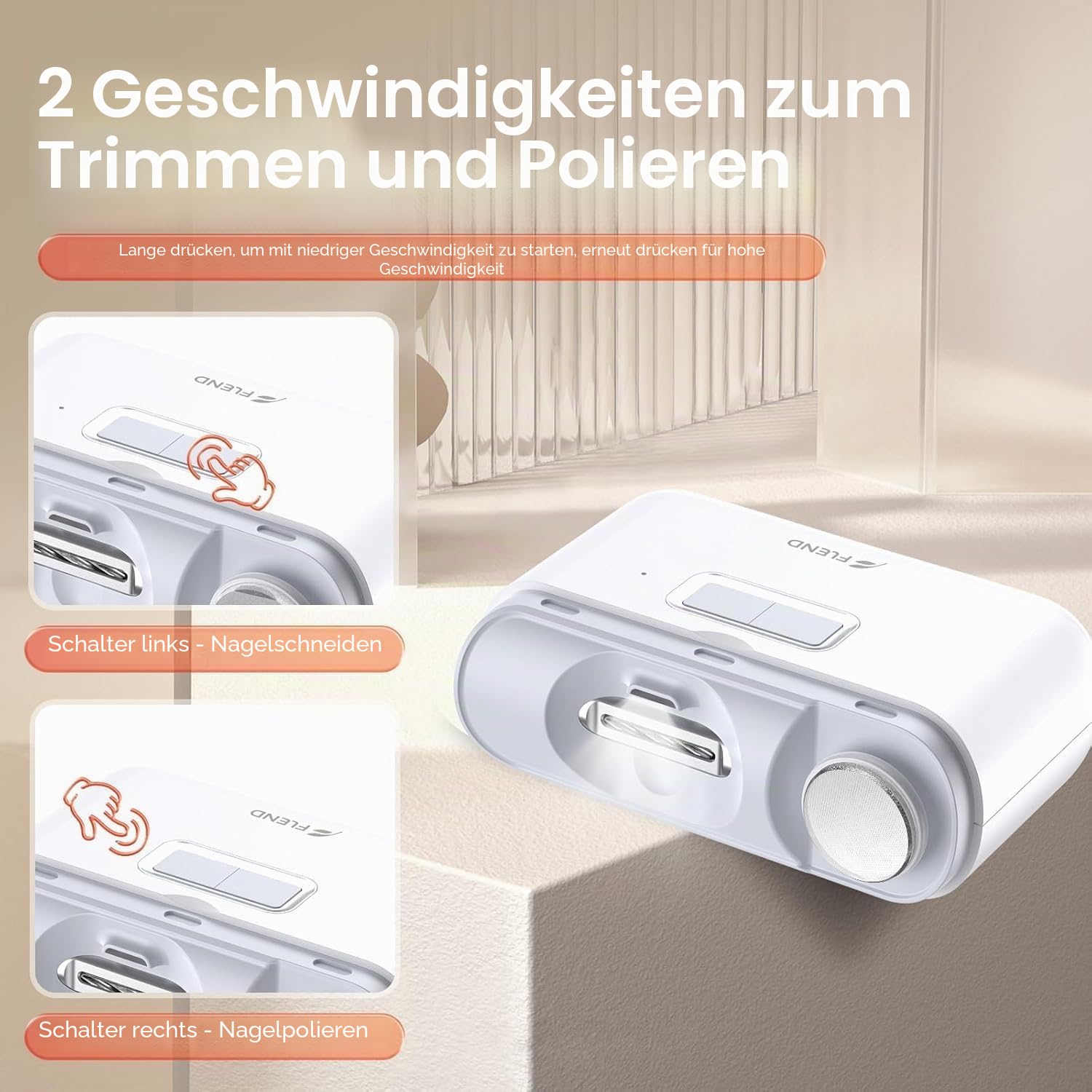 Elektrischer 2-in-1 Nagelknipser, Automatischer Nagelschneider & Nagelfeile, Wiederaufladbar mit LED-Licht, Schmerzfrei & Leise, Sicher & Präzise für Babys, Kinder, Erwachsene & Senioren