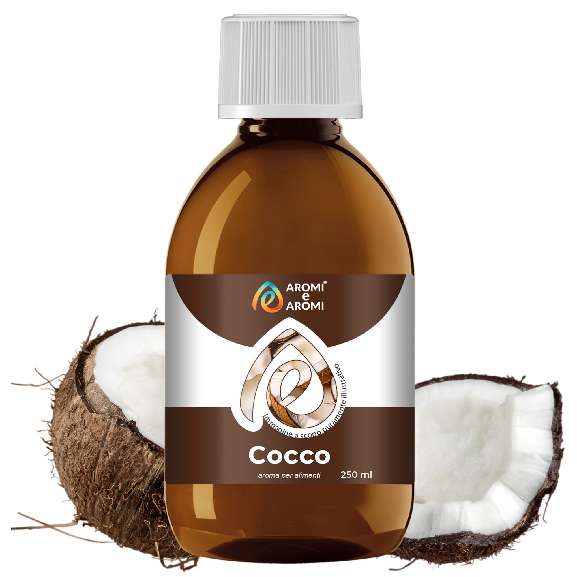 AROMI E AROMI | Aroma Cocco in Gocce per Pasticceria, Ristoranti, Gelaterie e Industria Alimentare | Prodotto 100% Italiano per Aziende del Settore Alimentare B2B (250g)
