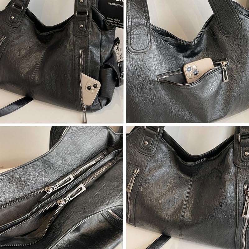 Borsa a spalla Borsa Bauletto Grande Borsa a mano con Tracolla da Donna in Pelle Sintetica Sacchetto Tote Borse Manici Donne Borsetta Borsa a tracolla Marrone