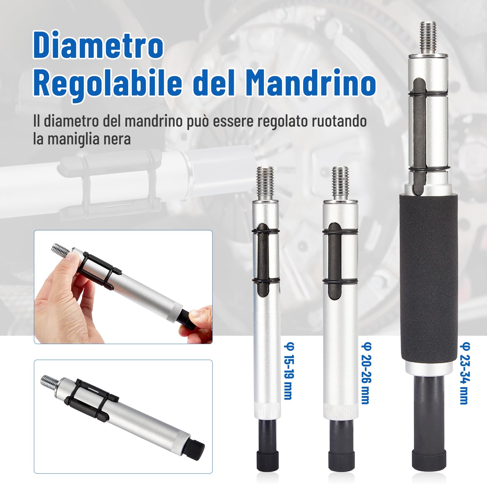 Set di 11 strumenti per centraggio frizione, 12-20mm, utensili universali per frizione, set portatile di utensili per centraggio frizione per la maggior parte delle automobili e veicoli