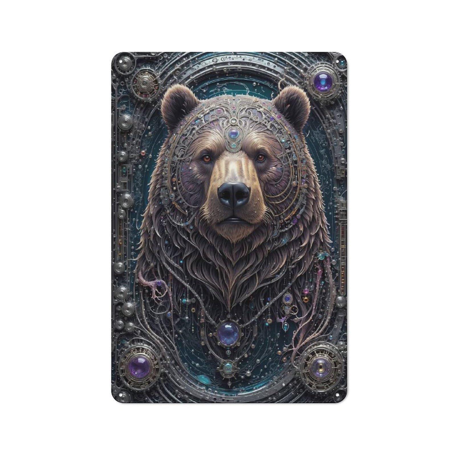 Junmoney Style-18 Galactic Bear Chronicles Retro Tin Sign 30X20cm For Guest Room Or Hallway, For Kitchen, Dining Room And Home Bar Wall Decor