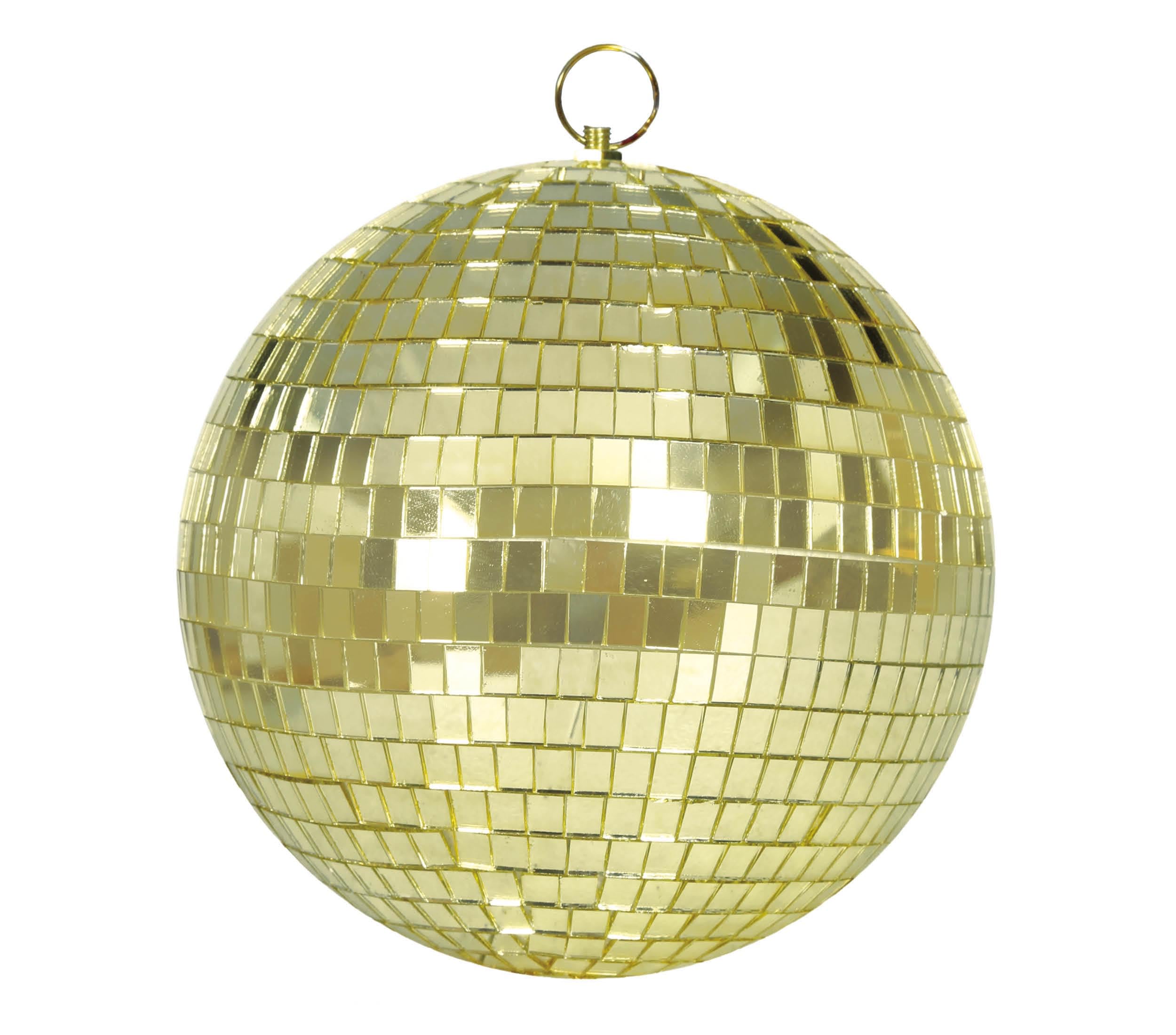 FIESTAS GUIRCA | Stillvolle Goldene Discokugel 30 cm – Glänzende Partydekoration für DJ Partys, Silvester, Geburtstage – Ideal für Retro Partys und Indoor-Events – 70er Jahre Disco Kugel Gold