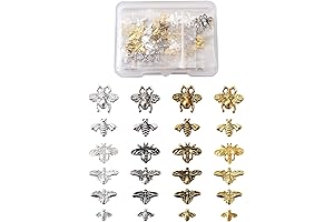 Pandahall 120Pcs Bees Alloy Cabochons Resin Fillers for Nail Art Decoration