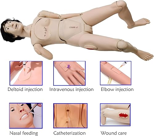 Miniatura 6 de Enfermería Cuidado del Paciente Trauma Maniquí Entrenamiento de Heridas Maniquí Lifesize Entrenamiento Médico Habilidades de Enfermería para la