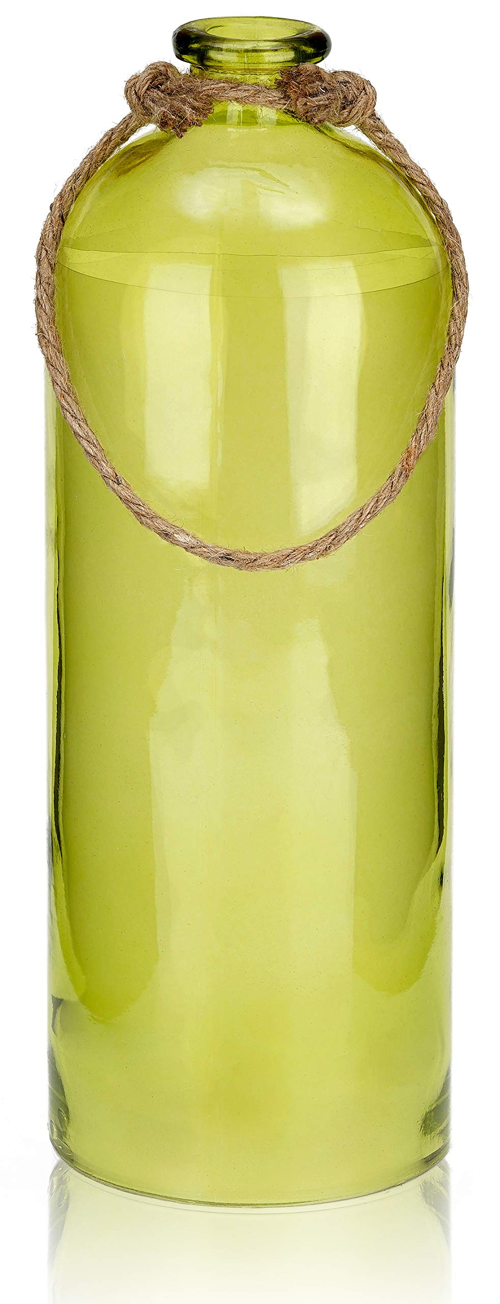 BRUBAKER Bottle Light with 12 LED Stars Pendant Lamp Hanging 5.3 x 16 Inches Green