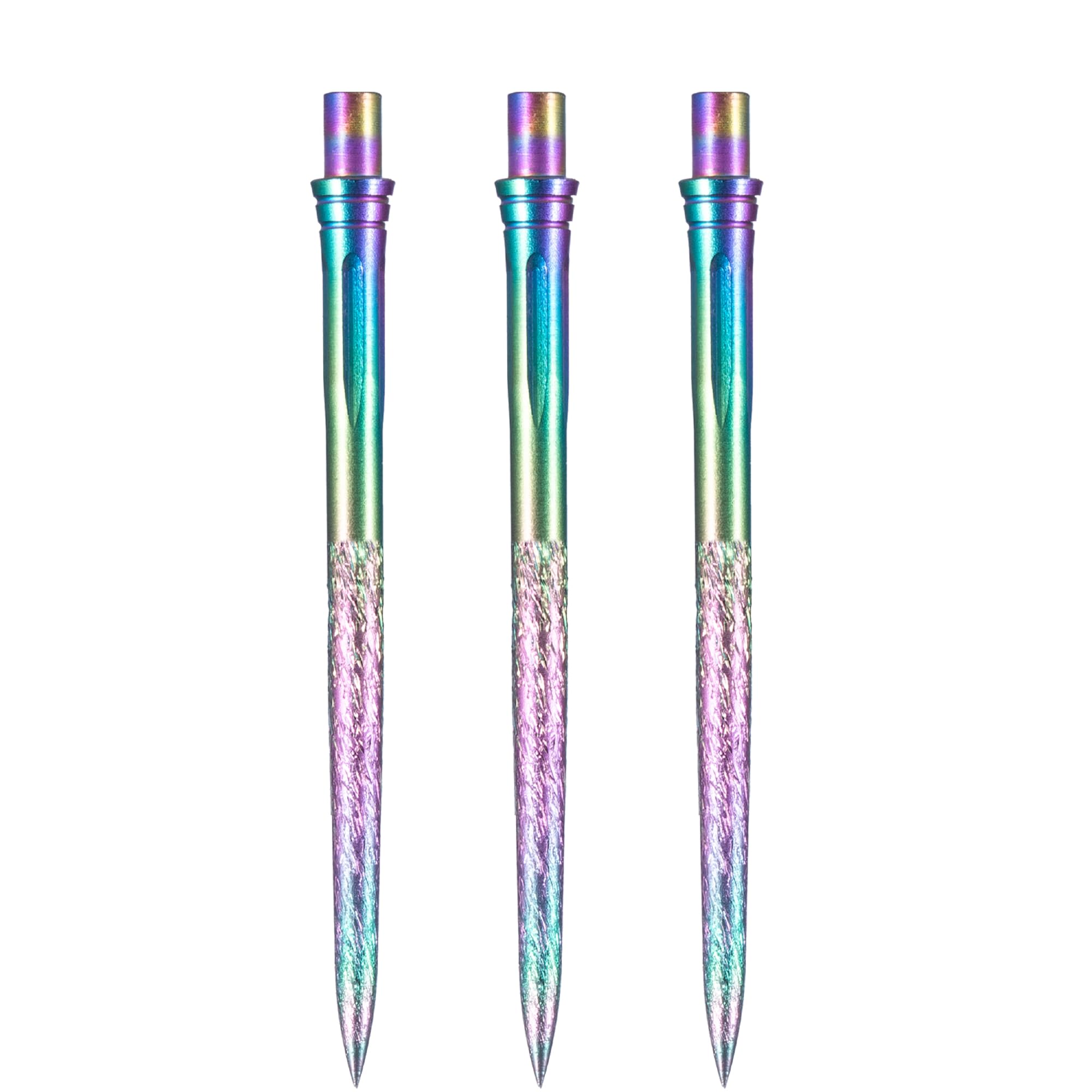 Caliburn Evo Dart Points | Roughed Smooth Grip | No Lip Design | Precision Steel Tip Dart Points | Multiple Colours (Rainbow, 36mm)