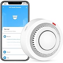 Smart Smoke Detector Fire Alarm: WiFi Smoke Detector with App Notifications, Wireless Smoke Alarm with Photoelectric Sensor for Home, Tuya App Remote Control, Battery Included