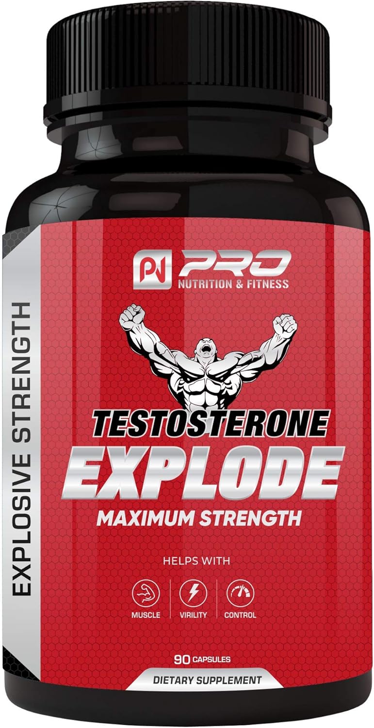 Testosterone Explode - Natural Stamina, Strength & Testosterone Booster - 60 Caplets : Health & Household