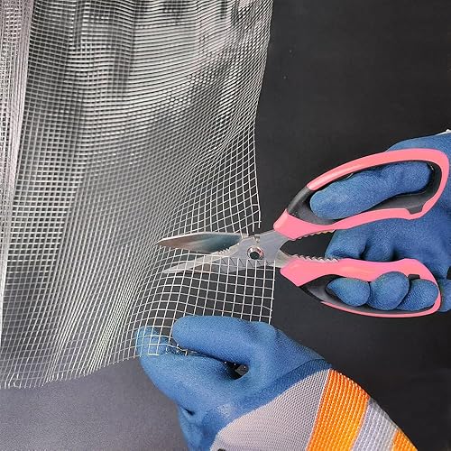 Miniatura 3 de Tijeras multiusos resistentes de 8 pulgadas con cubierta protectora, cuchillas dentadas de acero inoxidable, cartón de fácil corte, cuero, tela,