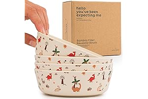 Nook Theory 4-Pack Reusable Bamboo Kids Bowls Set
