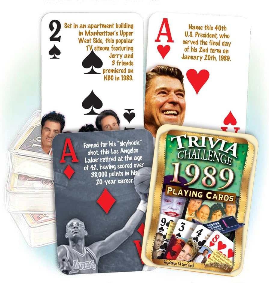 1989 Mini Book & Trivia Playing Cards Combo Birthday Gift