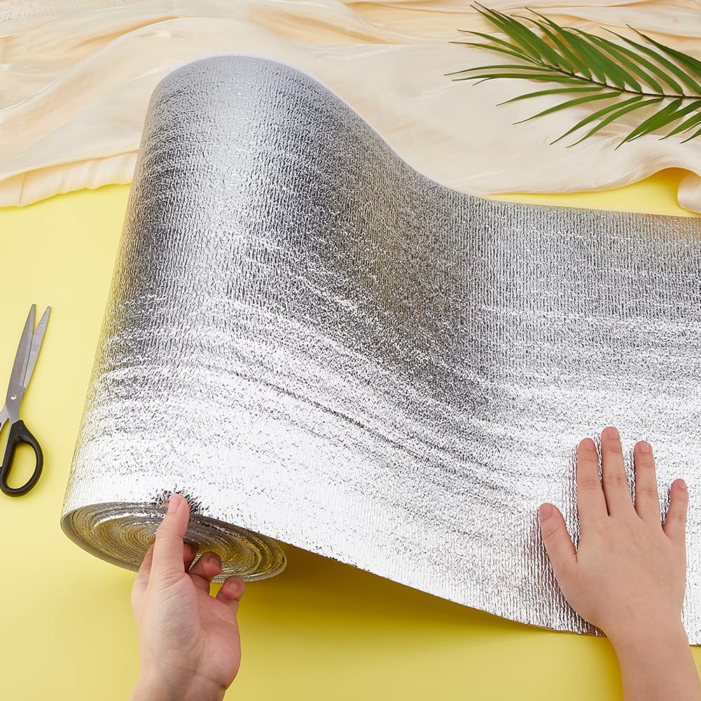 SUPERFINDINGS Hitzebeständige Wattierung für Topflappen, 0,4 x 5 m/Rolle, isolierendes Thermofutter, weiches wärmereflektierendes Fleece für Stoff, Nähen, Basteln, Topflappen, 2 Rollen