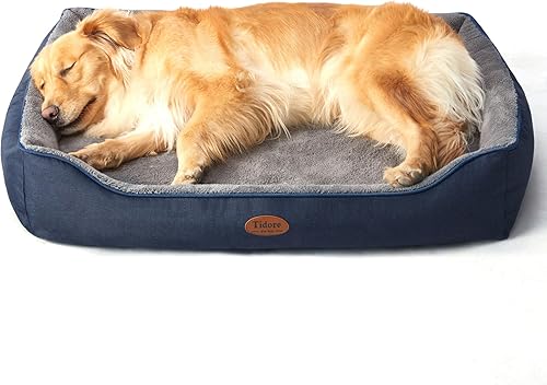 Miniatura 18 de Camas ortopédicas para perros medianos, sofá cama para perros de espuma duradera tipo caja de huevos con funda extraíble lavable, forro impermeable,