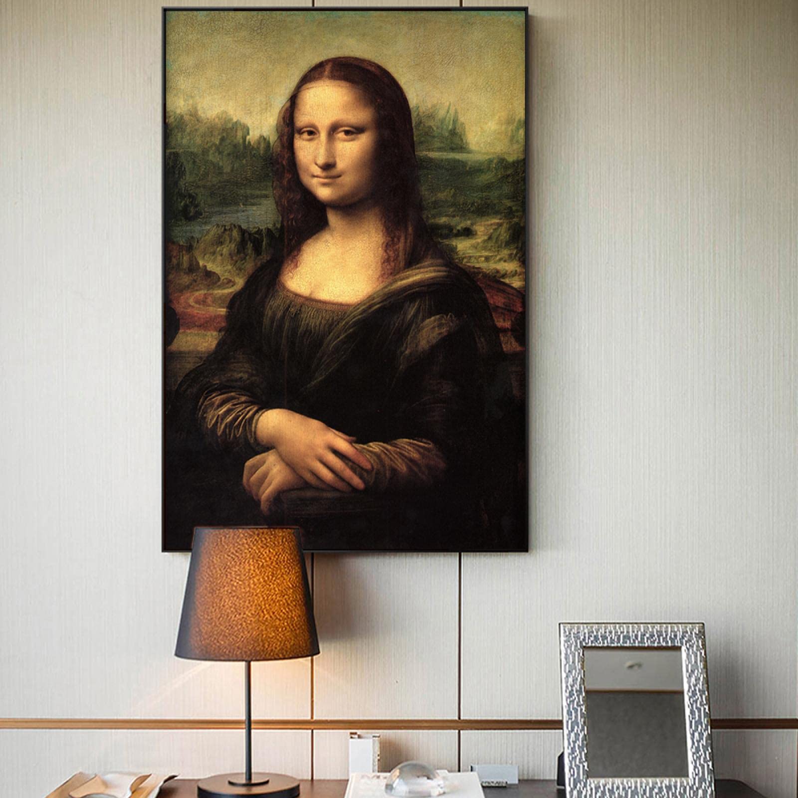 Amazon｜モナリザの笑顔の肖像画キャンバス絵画の複製古典的なダ