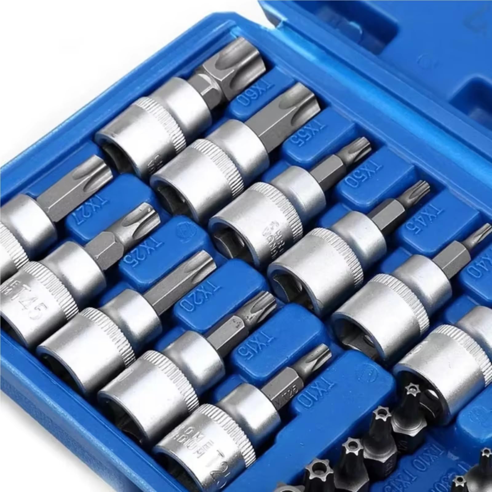 Coffret a cliquet dents et douilles Jeu De Douilles Et D'embouts Torx Star Outil Portatif Mâle/femelle Embouts Électroniques Couple D'entraînement 34 Pièces
