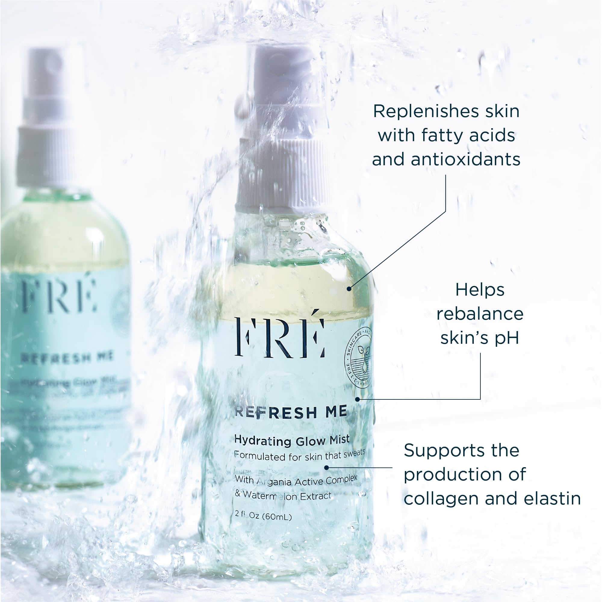 FRE Skincare Hydrating Glow Mist, Anti-Aging Face Spray for Skin That Sweats, Collagen Boost & pH Balance, Reduces Wrinkles, Vegan & Cruelty-Free