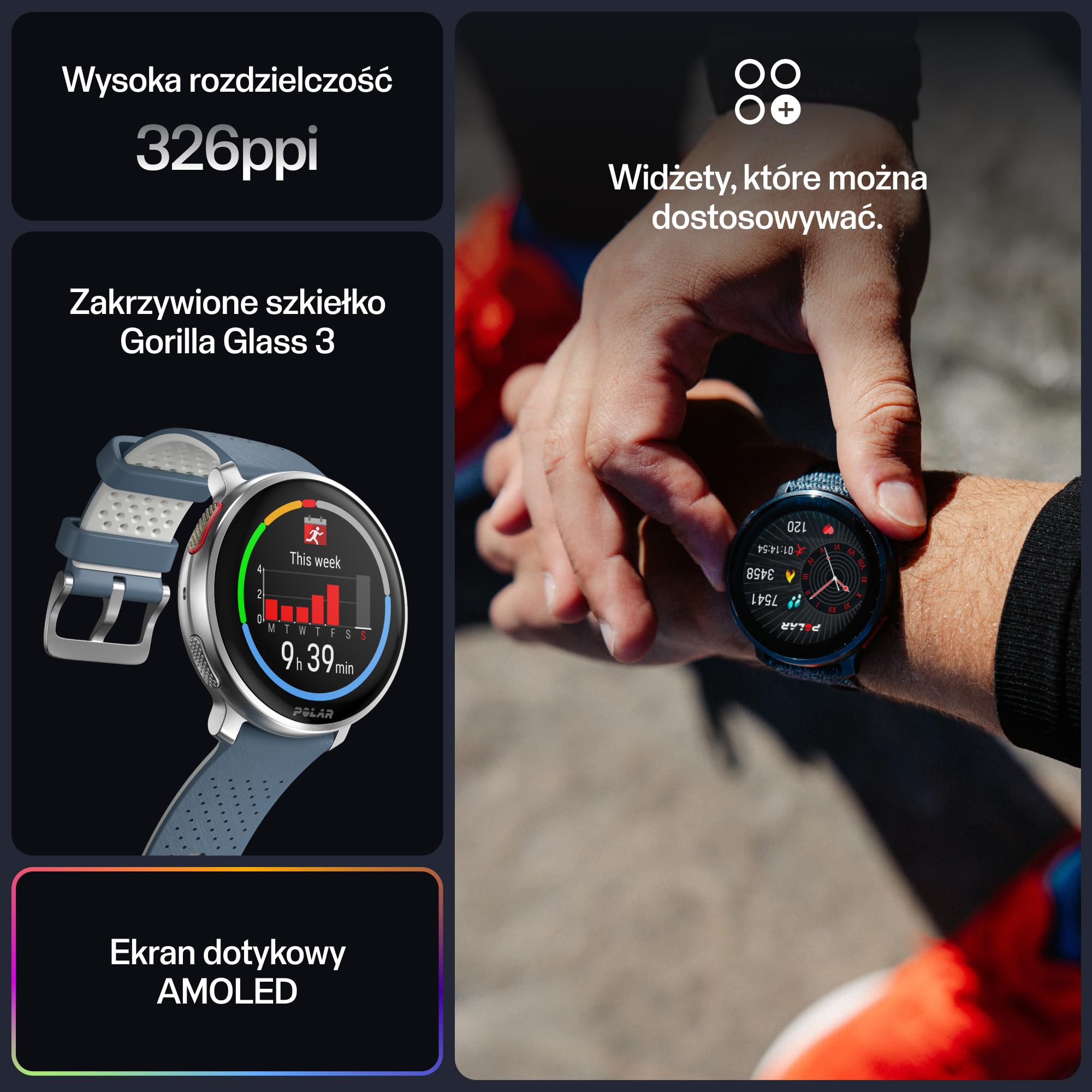 Polar Vantage V3, zegarek sportowy z GPS, zaawansowany czujnik tętna i wydłużony czas pracy baterii, smartwatch dla mężczyzn i kobiet, mapy offline, zegarek do biegania, zegarek do triathlonu