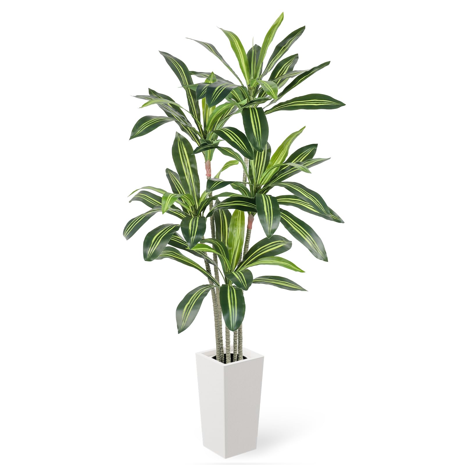 YOLEO Pianta artificiale con drago, 160 cm, con vaso bianco, piante artificiali | Per soggiorno, ufficio, giardino, decorazione per interni, regalo di inaugurazione della casa