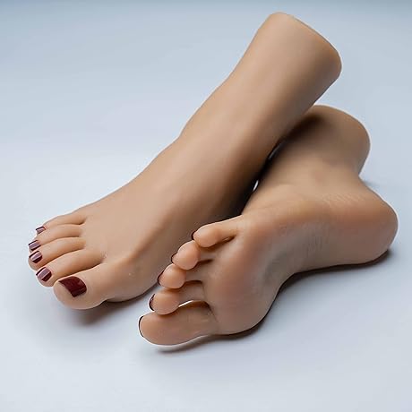 One Pair Silicone Lifesize Female Mannequin Feet Realistic Silicone Foot Mannequin Display