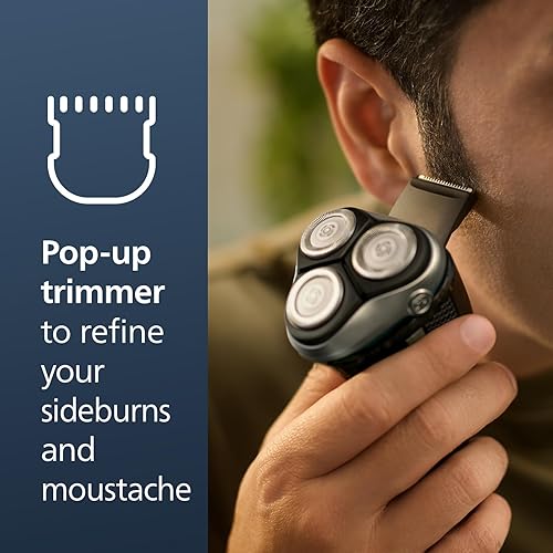 Miniatura 8 de Philips Norelco Shaver 3900, afeitadora recargable en seco y húmedo con recortadora emergente, soporte de carga y bolsa de almacenamiento, S334192