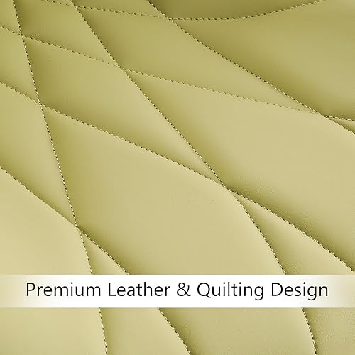 Miniatura 5 de Rowill Juego de 2 sillas de comedor modernas tapizadas de piel sintética con respaldo acolchado suave, patas de metal resistentes y almohadillas