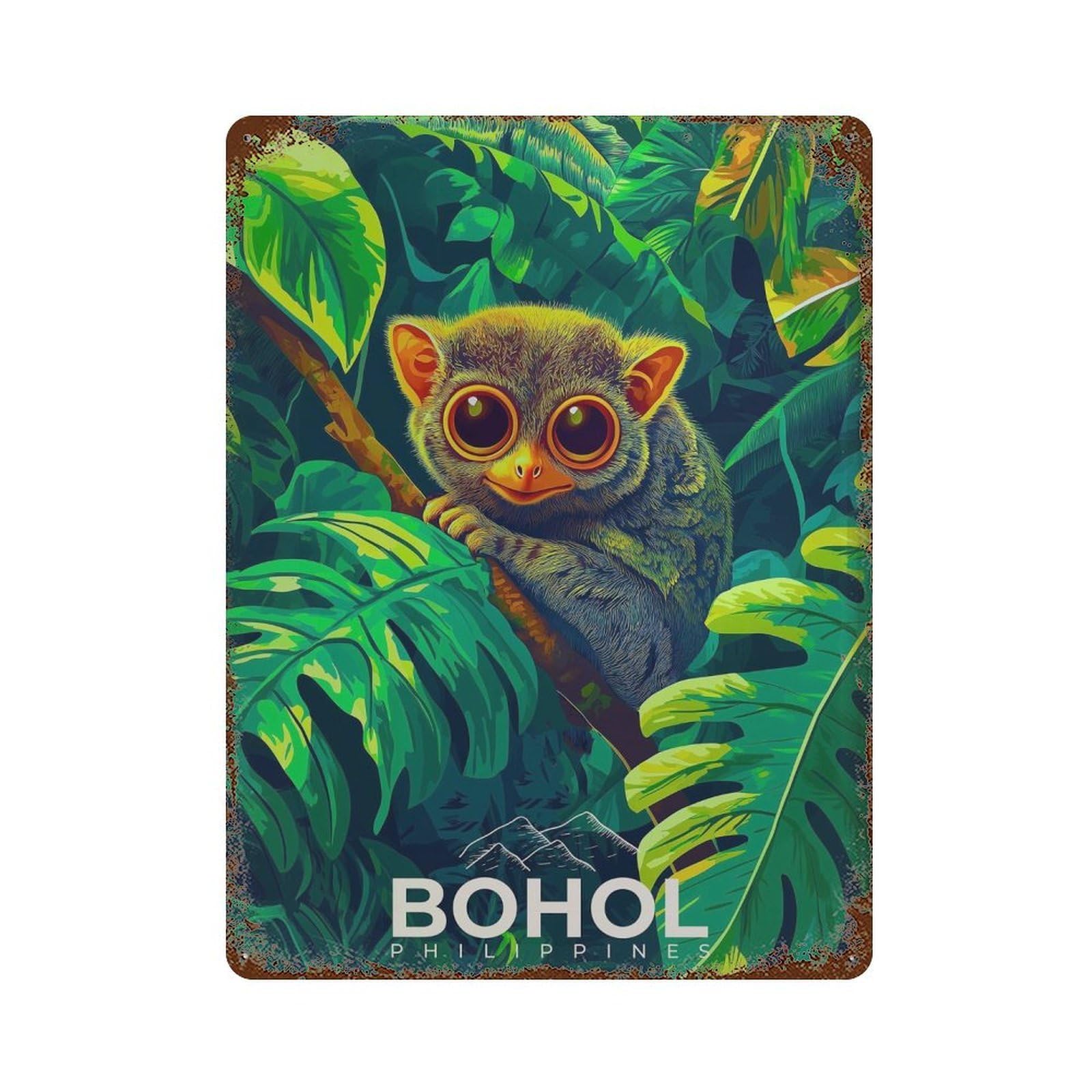 xiaoxiaoshen Bohol Tarsier Travel Philippines Wall Decor Art Metal Tin Poster Modern Home Decor Art Home Bar Shop Decorations Vintage Sign 40x30cm