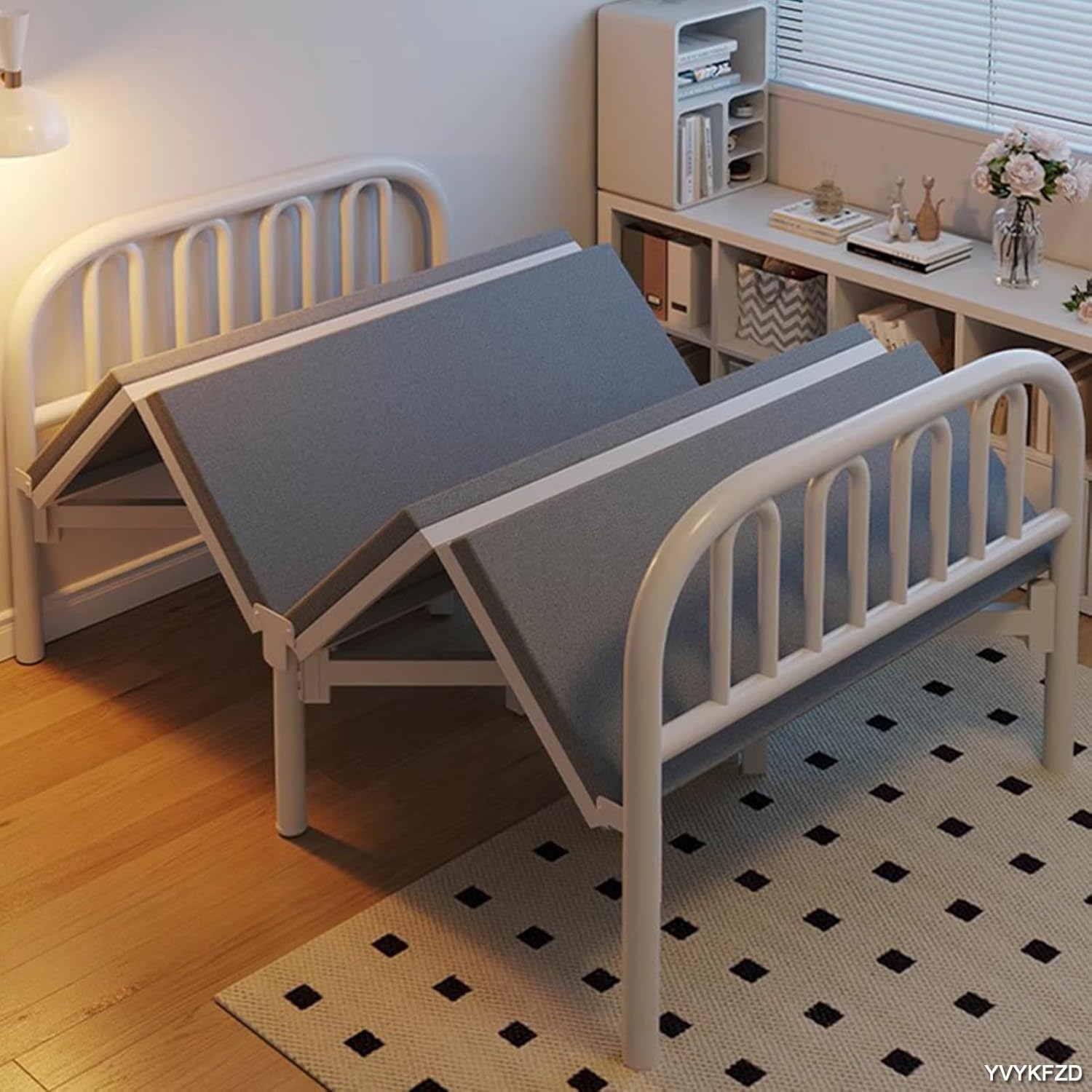 YVYKFZD 2 Person Folding Camping Cot, Portable Camping Bed for Adults, Comfortable Sleeping Cots, Supports 330 lbs, for Tent Office Outdoor Travel (Color : Black 2, Size : 190x90x77cm)