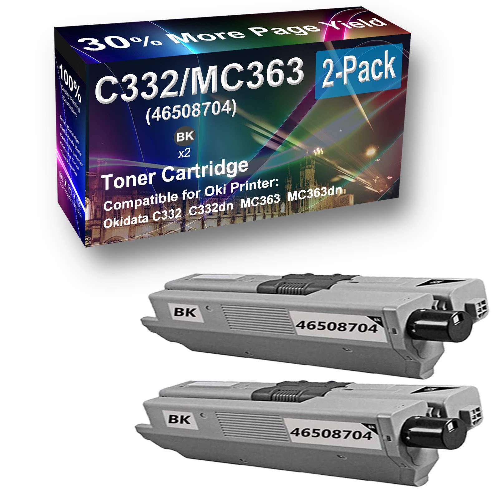 Amazon.com: 2-Pack (Black) Compatible High Capacity C332/MC363 