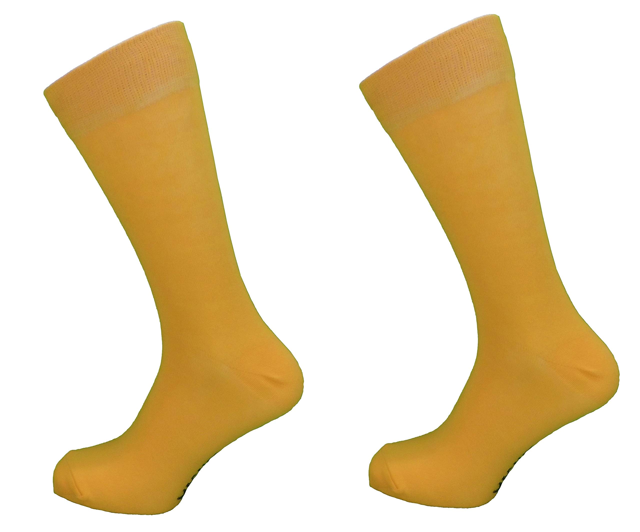 Mazeys Men's Mustard 2 Pair Pack Plain Mod Socks (As8, Alpha, One_size, Regular, Regular, )