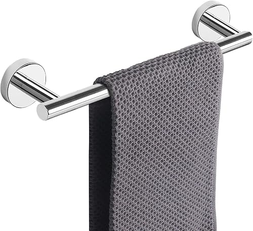 Vista 41 de NearMoon Toallero de baño, soporte grueso de acero inoxidable para toallas de ducha montado en la pared para baño, longitud total de 24 pulgadas