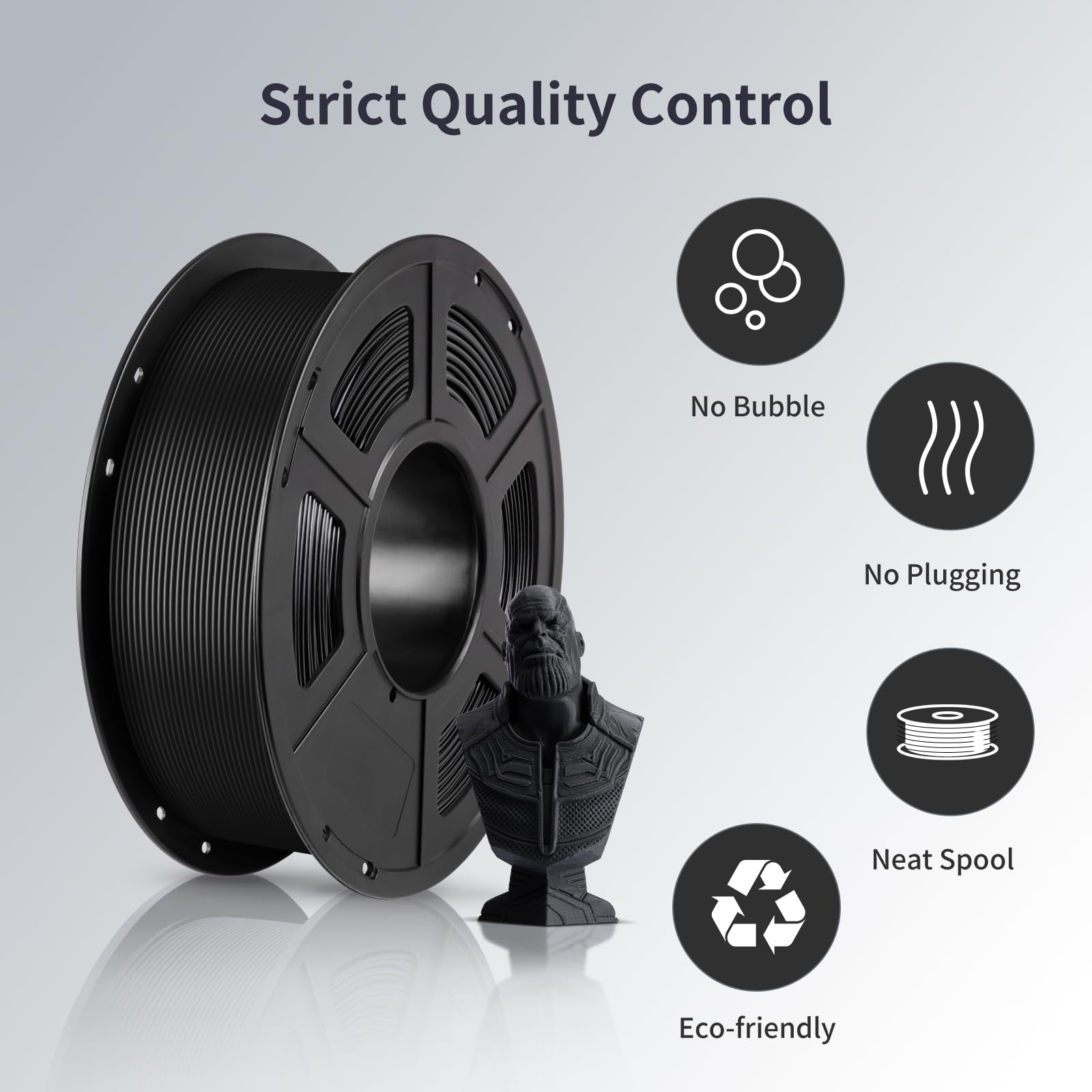 ANYCUBIC PLA Filament 1.75mm 1KG, Filament do Drukarek 3D, Materiały do Druku 3D, Czarny*2