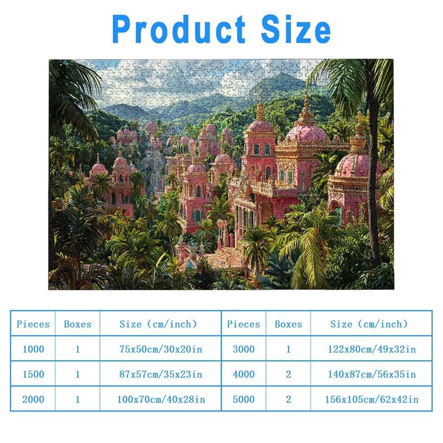 Puzzle 1500 Piezas Castillo para Adultos, Puzzle Paisajes de Madera con Caja Regalo para Adultos, Rompecabezas Desafiante para Toda la Familia, Rompecabezas para Regalo Mujer, Regalo Hombre, -6361