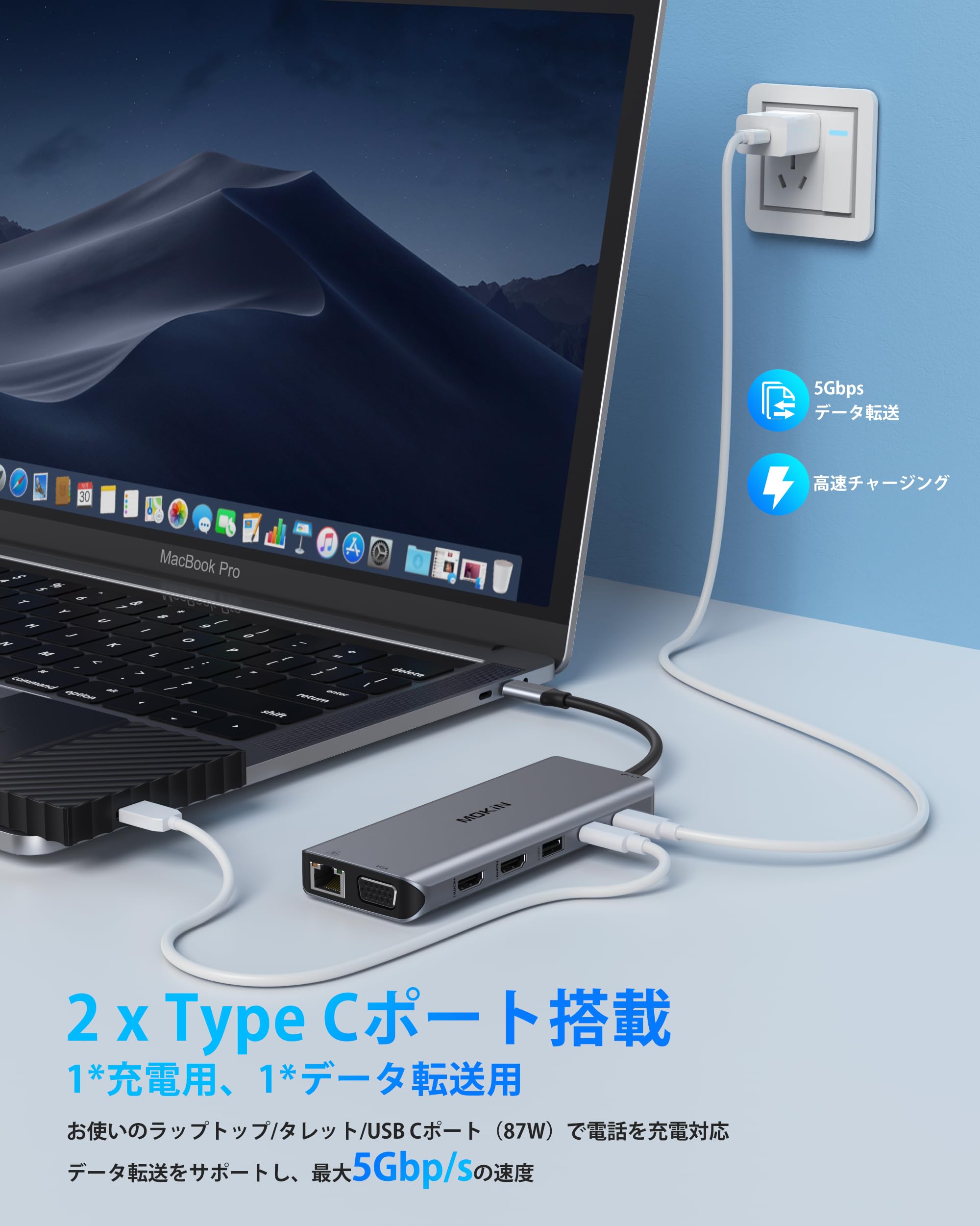 Amazon | USB-Cドッキングステーション HDMI2つドッキング