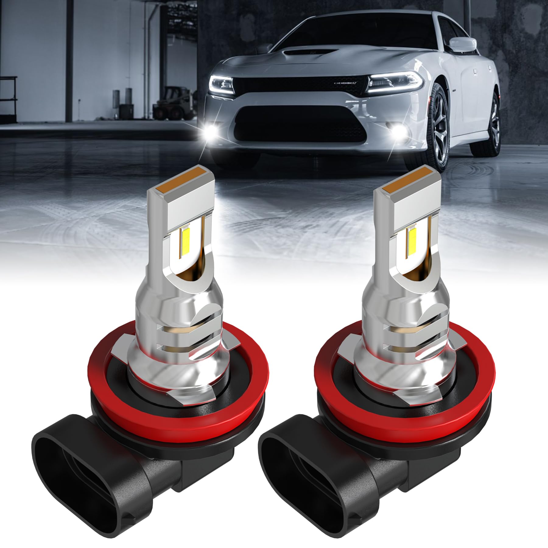 Ampoule H11 LED Antibrouillard H8 H9 H16 1:1 Mini Taille Remplacer Halogène pour Voiture LED Feux de Brouillard DRL Feux de Jour 6500K Blanc