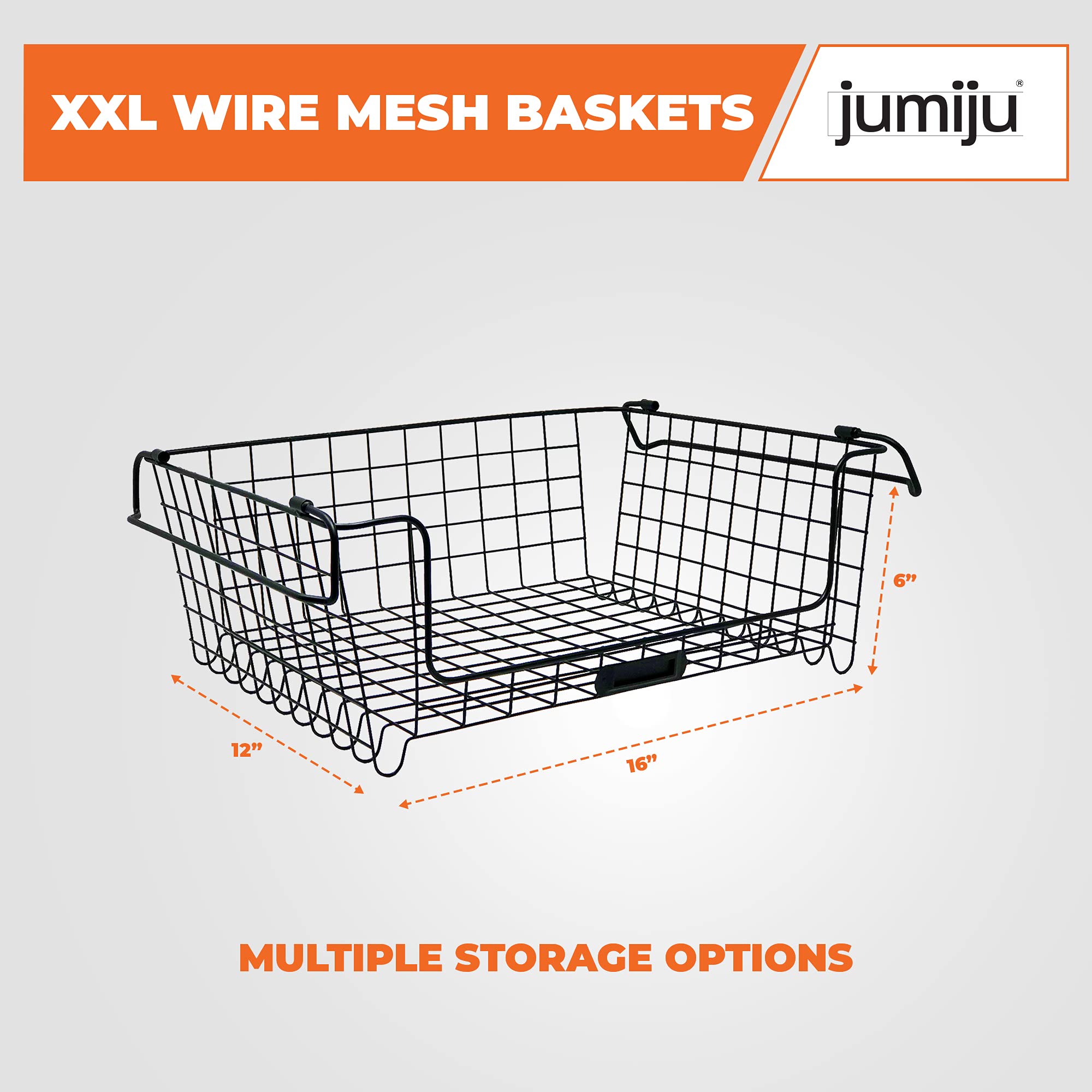THE PERFECT XXL Wire Basket, Set of 3 Pantry Baskets Metal Baskets