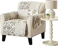 Vista 51 de Great Bay Home - Funda reversible de patchwork para sofá biplaza, protector de muebles lavable con correas elásticas - Funda para sofá para perros