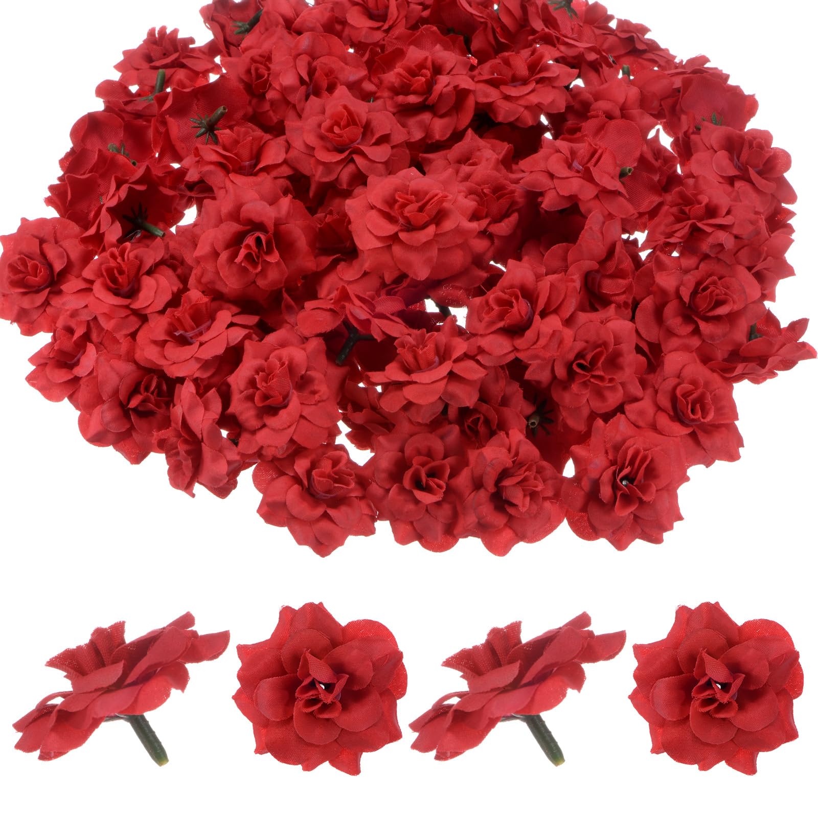 M METERXITY 200-Pack Artificial Roses Heads, Silk Faux Rose Head for Wedding/Bouquet/Flower Wall/DIY Crafts/Party Decoration