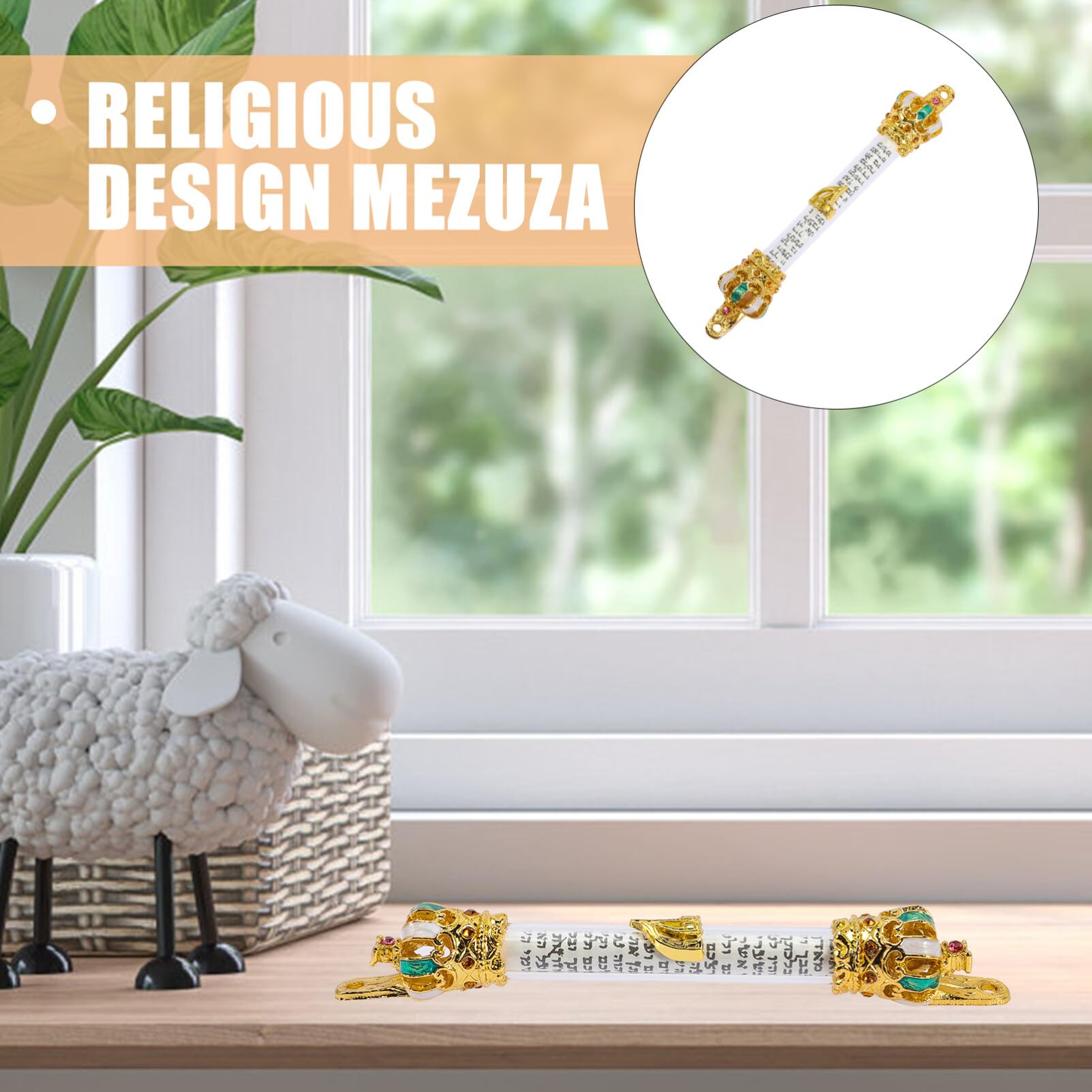 Mezuzah Decorativa NESTINGHO - Simbolo Ebraico In Metallo, Per Stipite Porta, Design Retrò - Foto 5