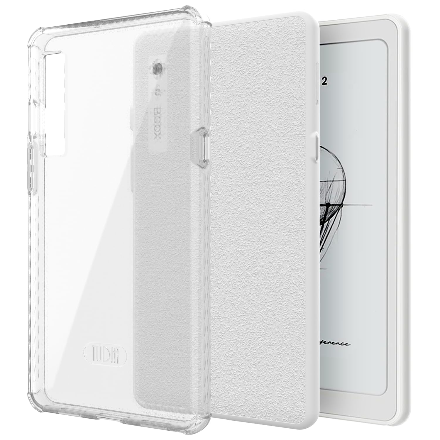 TUDIA SKN Clear Designed for Onyx Boox Palma 2 Case Back Cover, [DO NOT FIT Palma 2 PRO] Shockproof Slim Anti-Yellowing Silicone Gel Transparent Back