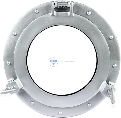 Miniatura 10 de Nagina International Espejo vintage antiguo de aluminio de alta calidad para montar en la pared, de coca cola, ventana de ojo de buey de barco,