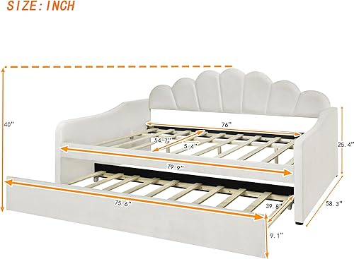 Miniatura 2 de Bellemave Sofá cama de tamaño matrimonial con nido, sofá cama, sofá cama con nido para adultos, niños, niñas, adolescentes, cama nido para sala de