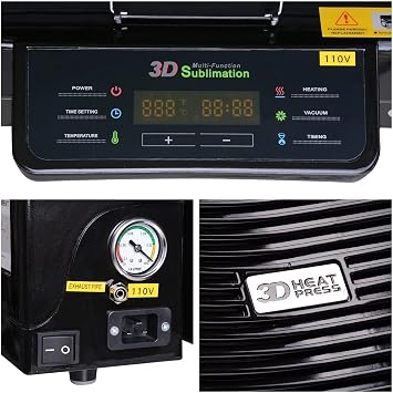 3D Vacuum Sublimation Heat Press Machine 2800W Multi-Function Vacuum Sublimation Heat Transfer for Mugs Ceramic and Glass Sublimation Craft