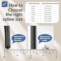 Vista 2 de Tira para Pantalla de Ventana, 0.16" x 30.5 m Reemplazo Redondo Negro de Tira para Pantalla de Ventana, Reemplazo para Reparar Pantalla de Ventana