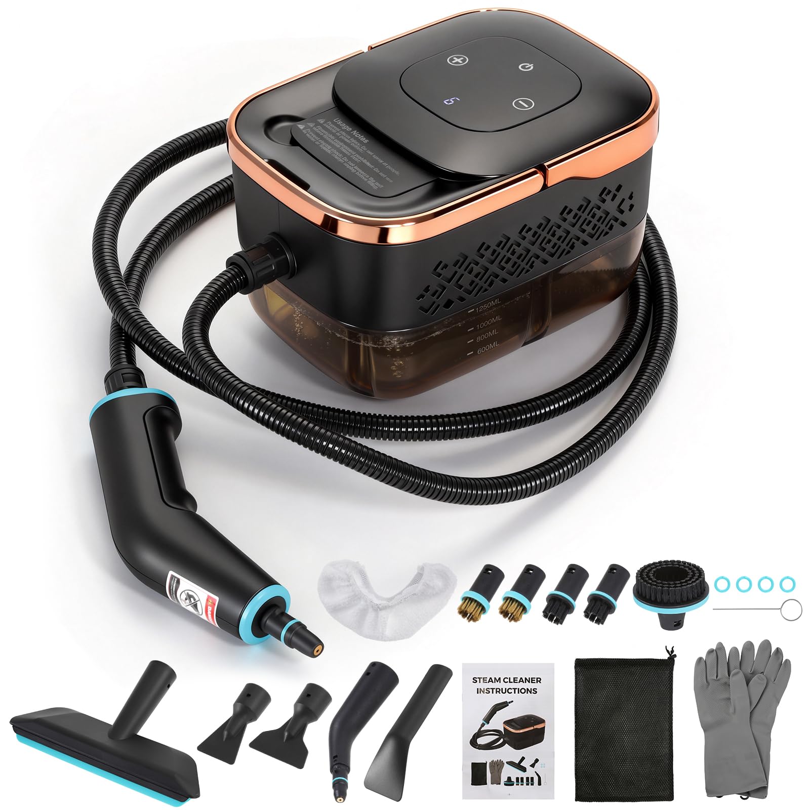 Dyna-Living Steam Cleaner 1500W Engine Steam Cleaner Handheld High Pressure Steam Cleaner for Cleaning Car Steamer with 42