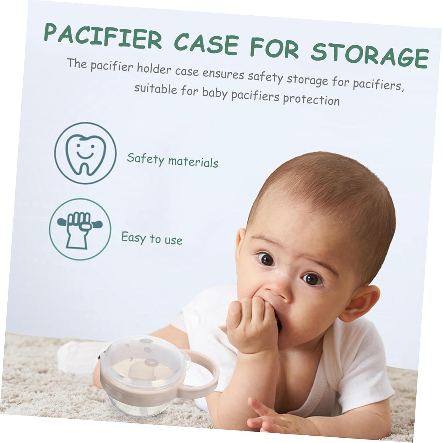 UPKOCH 2pcs Portable Pacifier Holder Case Dustproof Storage for Travel Convenient Hanging Design Cute and Practical Organizer for Pacifiers