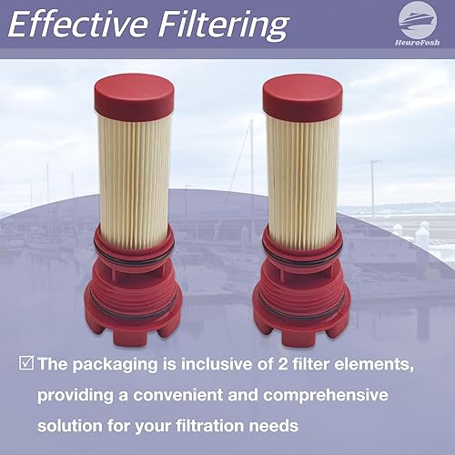 Miniatura 5 de HeuroFosh 8M0122423 Fuel Filter Element for Mercury Mariner Outboard 75-300 HP MerCruiser Sterndrive 4.5L 6.2L Engines 2PCS 35-8M0060041 35-884380T