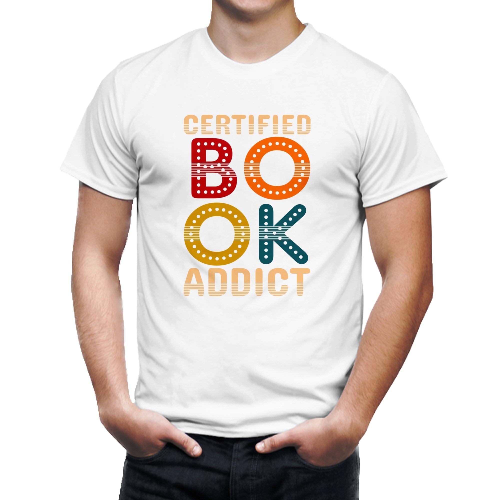 Seek Buy LoveCertified Book Addict T-Shirt, Colorful Typography Tee, Reading Enthusiast, Unisex Book Lover Shirt, Gift for Bibliophile, Casual Wear