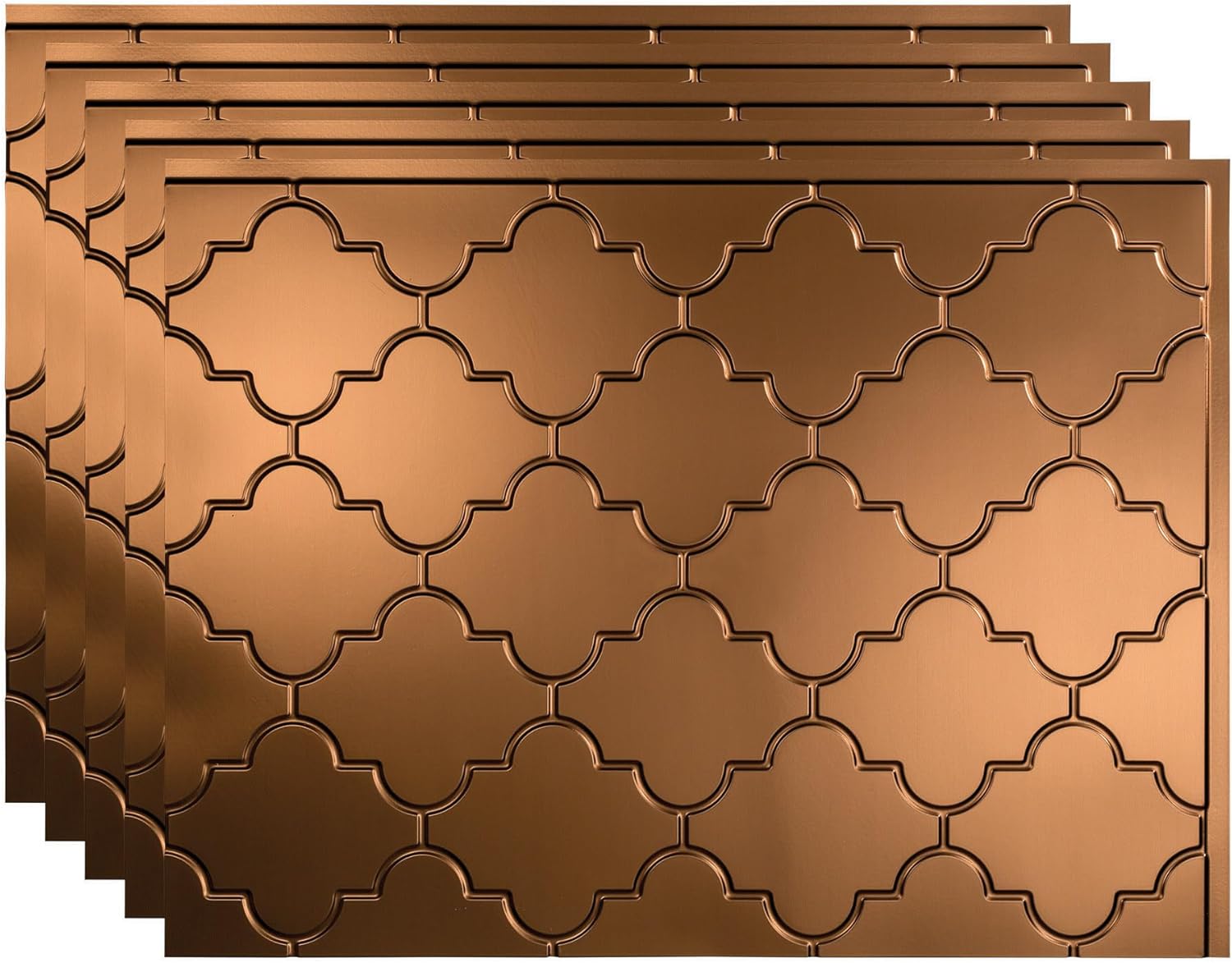 FASÄDE Monaco Decorative Vinyl 18in x 24in Backsplash Panel in Oil-Rubbed Bronze (5 Pack)