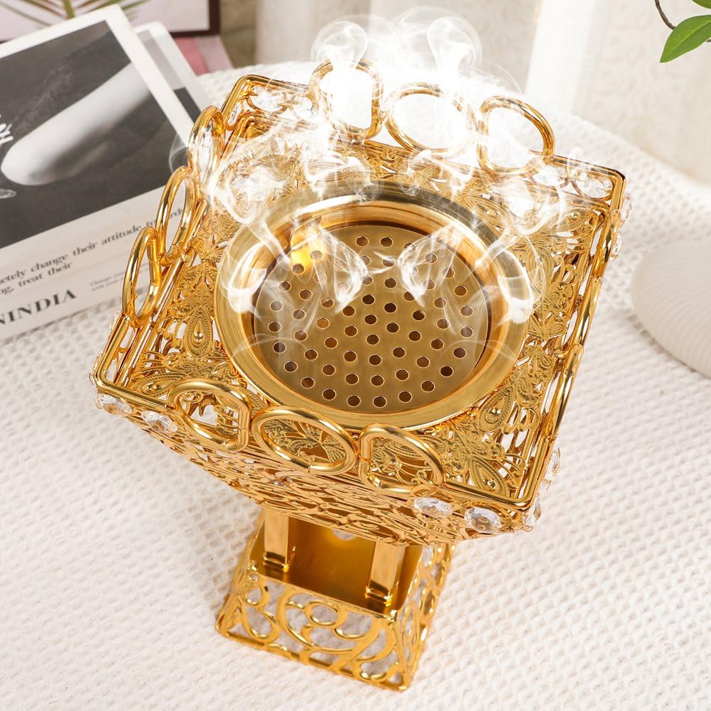 Quemador De Incienso Árabe Bakhoor, Quemador De Resina De Incienso Oud, Quemador De Carbón Vegetal - para Yoga, Aromaterapia De SPA, Decoración De Oficina Y Hogar